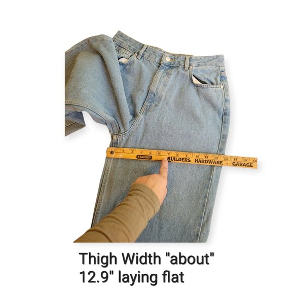 KOTN Antifit Barrel Leg Jeans Light Wash Denim Size 10 Relaxed Fit Made in Egypt - Picture 8 of 14